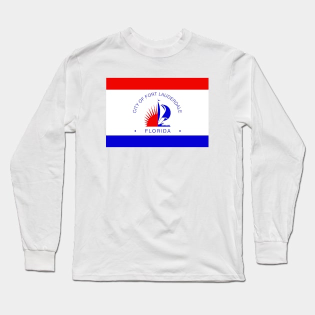 Flag of Fort Lauderdale, Florida Long Sleeve T-Shirt by Vladimir Zevenckih